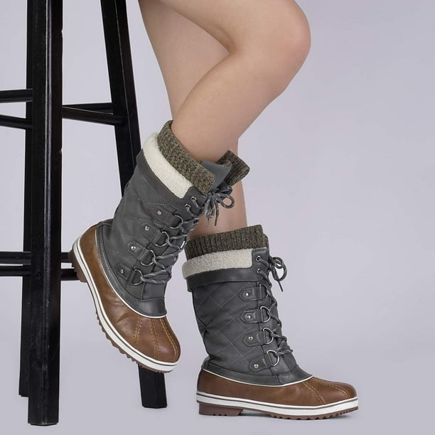 Dream Pairs Women s Mid Calf Waterproof Winter Snow Boots MONTE 02 Dream Pairs MONTE 02 Bodega Aurrera en linea
