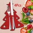 thumbnail image 4 of 4 Piezas Bolsa de Cubiertos de Navidad Organizadores de Cubiertos Porta Utensilios Porta Cubiertos de Navidad para Vajilla de Cocina, 4 of 9