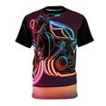 thumbnail image 1 of 1970's Retro Neon Lights Classic Motorcycle: S-3XL T-Shirt, 1 of 7