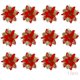 thumbnail image 1 of 12 piezas de flor de simulación de Navidad, flor de Pascua de Navidad, flor de Navidad, decoración de abeto de Navidad, flores de Navidad artificiales (rojo dorado) LingWen 8390605491887, 1 of 1