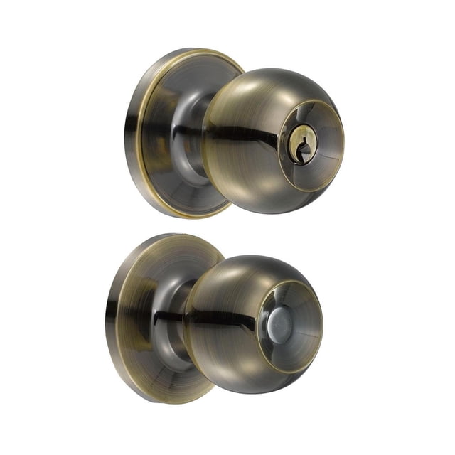 Cerradura De Pomo Bola Recámara Lock Latón Antiguo 13PO