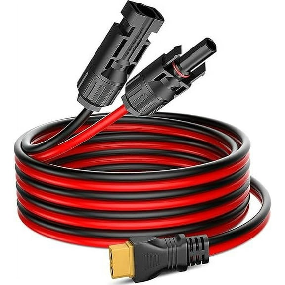 Pixelman Solar Panel Plug to XT60 Charge Cable, 12AWG(9.8Ft) Solar Extension Cable with Upgraded XT60 Adapter,Solar Connector to XT60 Cable for Ecoflow River/Deta,for Portable Power Station,Generator