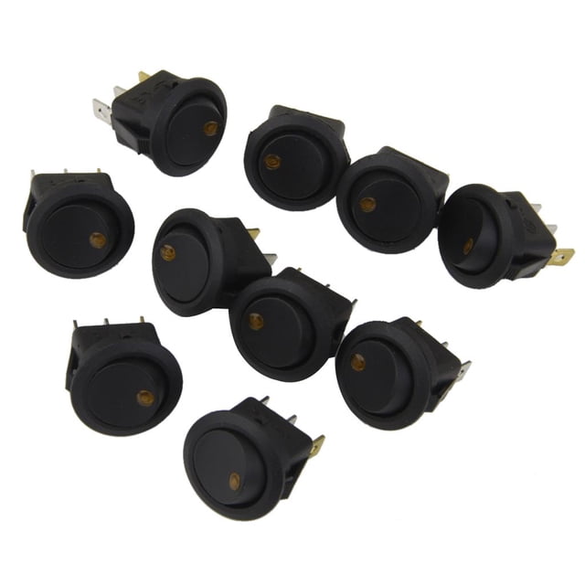 10 Uds. De luz Led de 12V para coche, camión, barco, redondo, interruptor de palanca de encendido/apagado, botón DIY Cola Interruptor de palanca Ronda