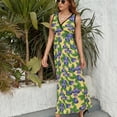 thumbnail image 6 of Blueberries Pattern Dress Fashion Boho Beach Long Dresses Female Party Printed Maxi Dress, 6 of 9
