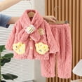 thumbnail image 6 of Godderr Kids Baby Girls Boys 2Pcs Fleece Pajama Pants Set,12M-8Y Toddler Winter Warm Button Sleepwear Outfits Newborn Fashion Thick Loungewear Clothes Outfits, 6 of 8
