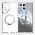 thumbnail image 5 of Decase Transparent Case for Samsung Galaxy S25 Ultra,TPU+PC,Built-in Rotatable Ring Kickstand,Clear Back Design Heavy Duty Drop Protection Shockproof Phone Case for Samsung Galaxy S25 Ultra,White, 5 of 10