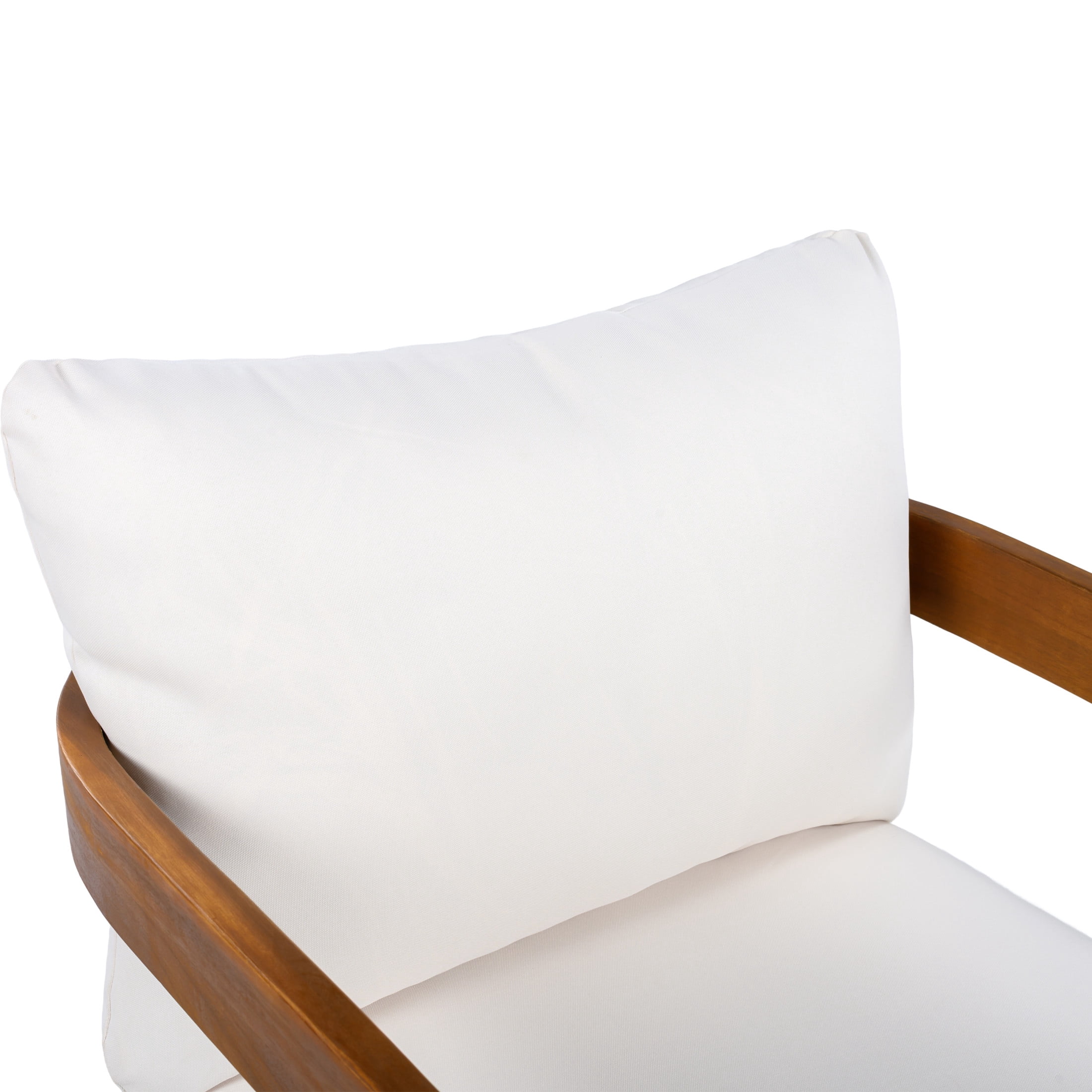 Christopher Knight Home Premium Outdoor Patio Club Chair, Curved Tub Design with Cushions, Teak+Beige