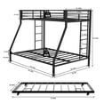 thumbnail image 7 of Miniyam Twin over Full Metal Bunk Bed with Trundle, Square Tube Frame, Space Saving Bunk Bed with Ladder, Black, 7 of 7