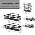 thumbnail image 6 of Siaomo Shower Caddy,5 Pack Adhesive Shower Shelves,Rustproof Stainless Steel Shower Organizer Storage,No Drilling Shelves for Bathroom Storage & Home Decor -Black, 6 of 6