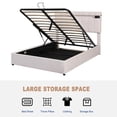 thumbnail image 2 of Bellemave Full Size LED Headboard Modern Platform Bed with Storage, Beige, 2 of 9