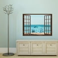 thumbnail image 3 of IDEA4WALL Enjoy the Aqua Beach Fake Brown Window Peel and Stick Wallpaper Removable Wall Mural Sticker Decal - 24x32 inches, 3 of 5