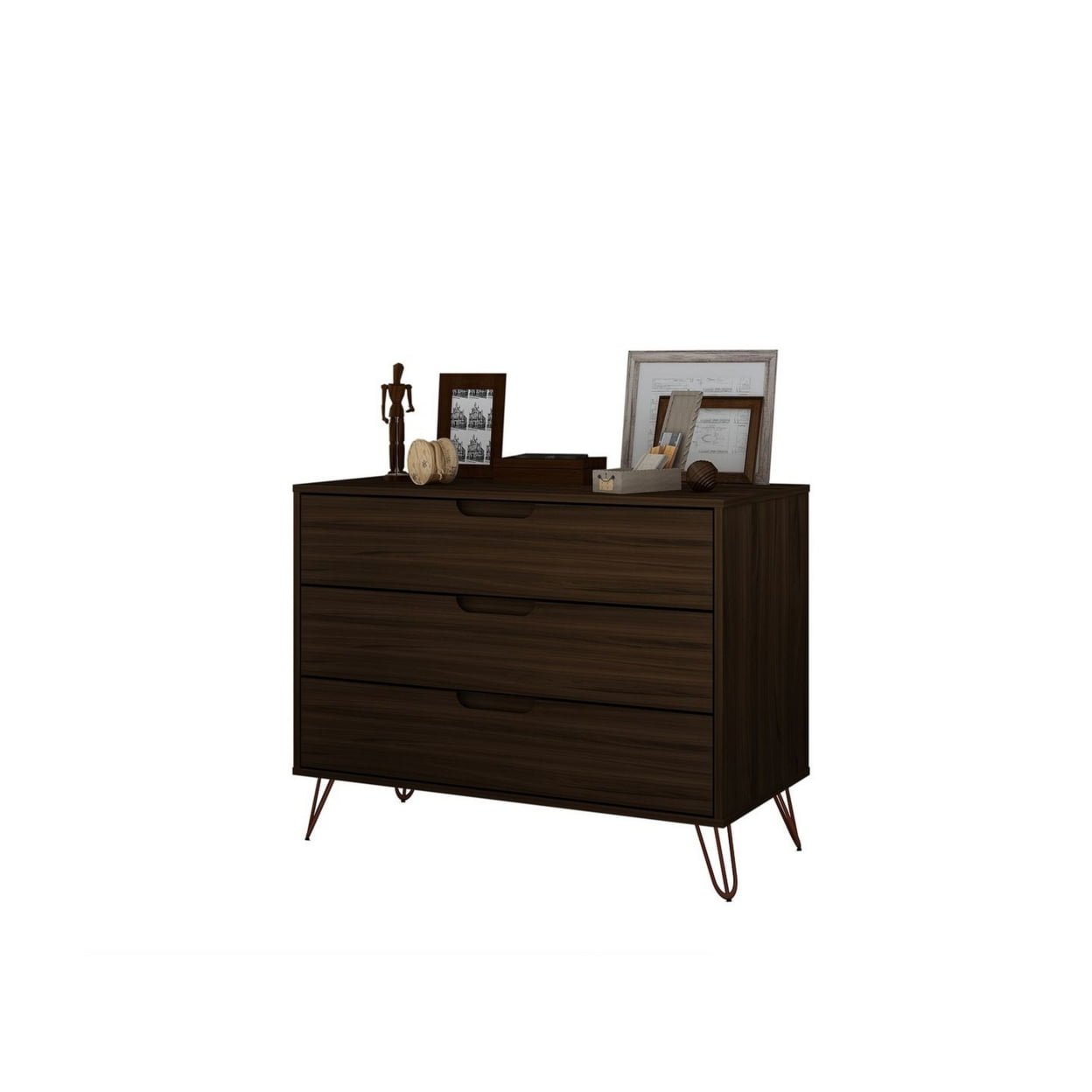 3 drawer modern gallery dresser walnut brown - room essentials 3 Drawer Modern Gallery Dresser Walnut Brown