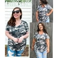 thumbnail image 6 of TIYOMI Plus Size Tops Womens Short Sleeve Camo Summer T-Shirts V-Neck Basic Pullover Casual Blouses Army Green 2XL 18W 20W, 6 of 6