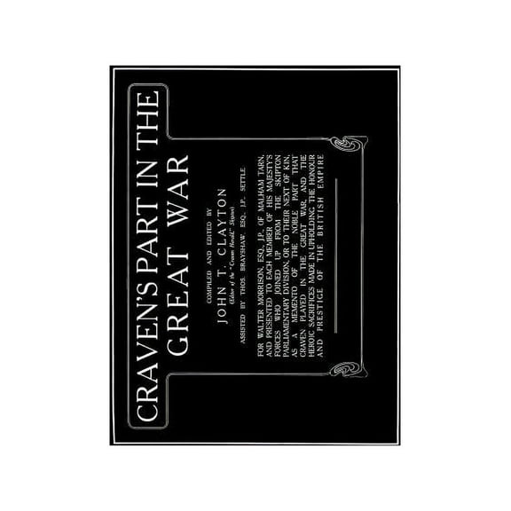 Craven's Part in the Great War, (Paperback)