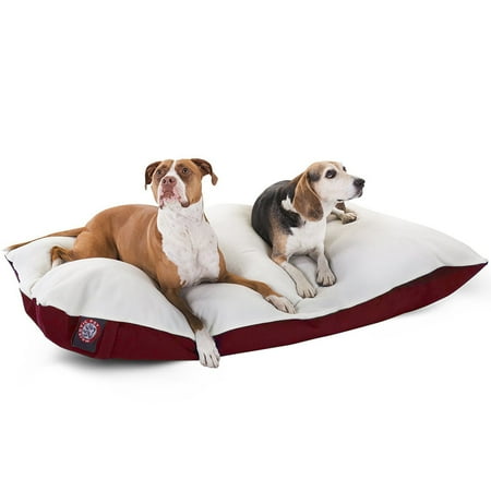 UPC: 0788995651642 | Majestic Pet | Poly/Cotton Rectangular Pillow Pet Bed For Dogs  Removable Cover  Burgundy  Large