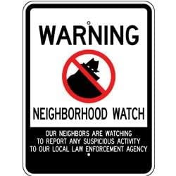 Neighborhood Watch Sign Traffic Warning Signs Metal - Caution Safety Warning Security Signs Indoor & Outdoor (Aluminum) Size: 12 x 16 inch