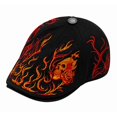 thumbnail image 2 of YYDENG Gothic Embroidered Newsboy Cap Flat Brim Beret Hat Soft Polyester Unisex Ivy Cap Vintage Retro Flat Cap For Daily Streetwear Party Holiday Casual Wear, 2 of 6