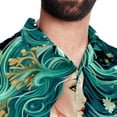 thumbnail image 5 of Mermaid Men's Casual Button Down Short Sleeve Hawaiian Printed Summer Beach Shirts, 5 of 6
