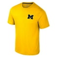 thumbnail image 2 of Men's Colosseum Maize Michigan Wolverines Logo Lockup 2-Hit Active Blend T-Shirt, 2 of 3