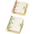 thumbnail image 1 of shiyou-2 Pack Mini Transparent 3-Ring Binder Covers Clear PVC Notebook Loose Leaf Binder Round Ring Protector with Mini Binder Pockets with 160 Sheets Loose Leaf Blank Inner papers/80 per Notebook,Pi, 1 of 4