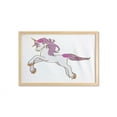 thumbnail image 1 of Unicorn Party Wall Art with Frame, Cartoon Image of Horse Mane and Tail with Flowers, Printed Fabric Poster for Bathroom Living Room, 35" x 23", White Mauve, by Ambesonne, 1 of 2