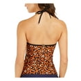 thumbnail image 2 of Calvin Klein LEOPARD CINNAMON MULTI V-Wire Halter Tankini Swim Top, US Small, 2 of 2