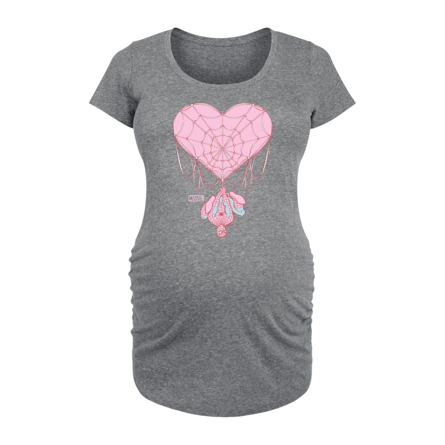 Marvel Spider-Man - Valentine Heart Web - Maternity Scoop Neck Graphic T-Shirt