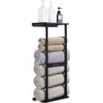 thumbnail image 1 of SHIBA-Large Rolled Towel Racks for Bathroom, 23.6 Inch Wall Mounted Bathroom Towel Storage Rack for Rolled Towels, Space Saving Bath Towel Holder Wall for Bathroom Organzier, Matte Black, 1 of 4