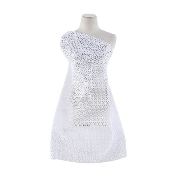 Zelouf Lane Diamond Square Lace  , Sewing, DIY, Crafts Fabric by the Yard, White, 3 Yard