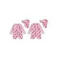 thumbnail image 2 of BemeyourBBs Toddler Baby Girl One Piece Swimsuit with Hat Infant Baby Bathing Suit Rash Guard Strawberry Bow Cherry Print Long Sleeves Front Zipper Swimwear Summer Beachwear, 2 of 9