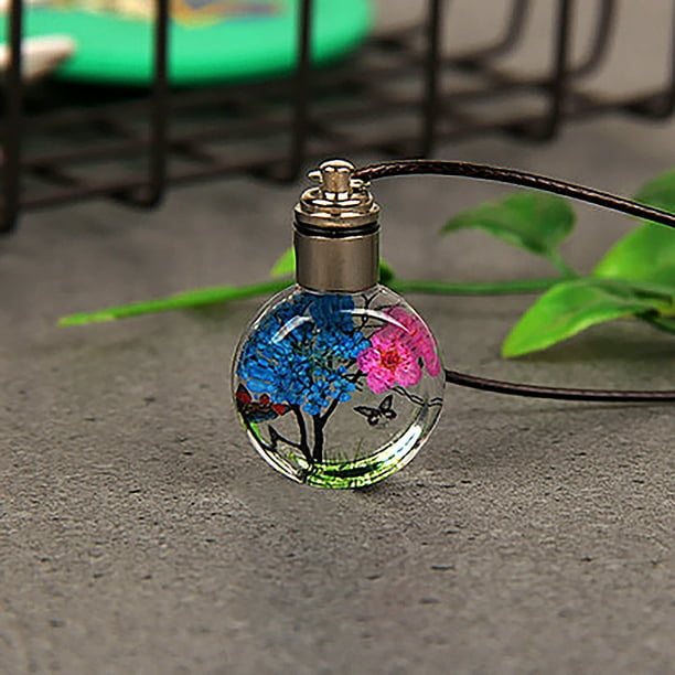 Acheter Bouteille de parfum collier pendentif pierre semi