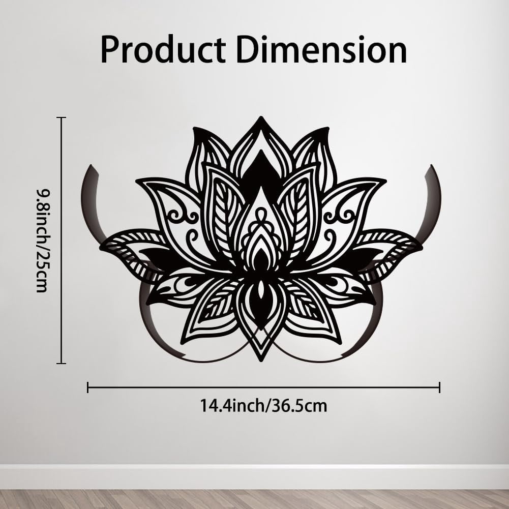 Lotus Flower Metal Toilet Paper Holder Bohe Mandala Decorative Toilet Paper Storage for Extra 8 Rolls Funny Freestanding Minimalist Decor Paper Roll Organizer for Farmhouse Bathroom Cabinet Black