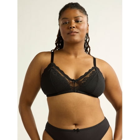 Joyspun Women's Valentine's Day Lace Bralette, Sizes XS-3XL