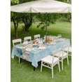 thumbnail image 3 of Outdoor Tablecloth with Umbrella Hole and Zipper, Beach Coastal Blue Rectangle Table Cloth 60x102 Inch Waterproof Tablecloth, Nautical Shell Starfish Coral Summer Picnic Table Cover for Patio Camping, 3 of 7