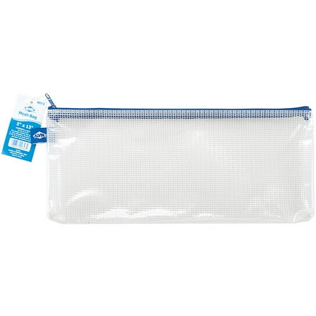 Blue Hills Studio Clear Mesh Bag with Zipper, 5" x 13"