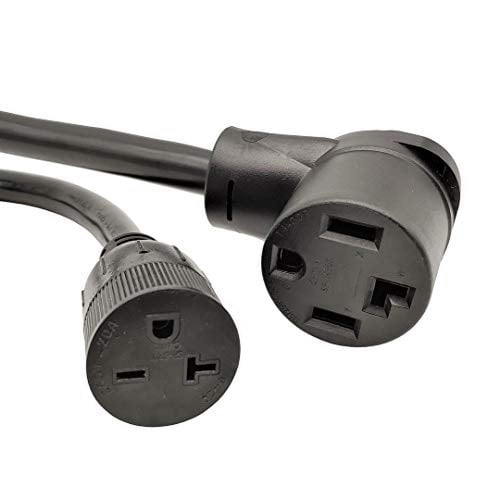 Parkworld 61476 4-Prong Dryer Splitter, NEMA 14-30P Male Plug to 14-30R & 6-20R (T-Blade Also for 6-15R) Female Receptacle (3 Feet)