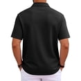 thumbnail image 5 of OIOLOYJM Mens Short Sleeve Polo Shirts Quick Dry Casual Lightweight Work Golf Shirts Breathable Classic Fit Soft Workout T-Shirt Black L, 5 of 8