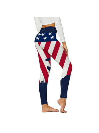 The American USA Flag Leggings Stripe Digital Print Women Leg