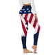 thumbnail image 2 of Pantalones largos de yoga para mujeres y niñas, mallas ajustadas con estampado del Día de la Independencia, mallas elásticas de cintura alta, pantalones de Yoga GERsome  GERS75, 2 of 3