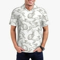 thumbnail image 5 of Yiaed Hand Drawn RabbitPrint Men's Short Sleeve Polo Shirt,Golf Polo for Men Three-Button Golf Shirt Athletic Casual Collared T-Shirt- 3X-Large, 5 of 7
