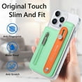thumbnail image 6 of for iPhone 14 Back Wallet Case with Card Holder Zipper Pocket, Wristband Flip Kickstand, RFID Blocking Secure Hand Grip PU Leather Shockproof Clear Phone Cover for iPhone 14, Mint, 6 of 10