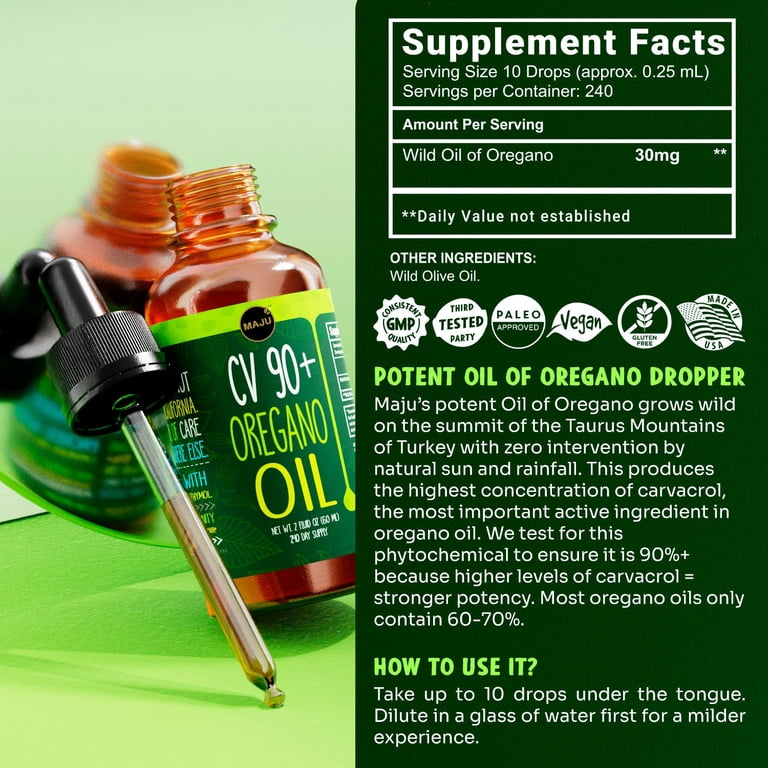 Maju Superfoods, Oil of Oregano Dropper, 2 Fl Oz, Wild Turkish