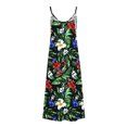 thumbnail image 4 of Robe d'Été pour Femmes Sans Manches à Col en V Imprimée Décontractée Longue Maxi pour Plage Vacances Tenue d'Extérieur, 4 of 8