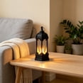 thumbnail image 5 of Hexagonal LED Electronic Candle Light with Black Metal Frame Vintage Indoor Patio Hanging Ambient Decor Lamp, 5 of 6