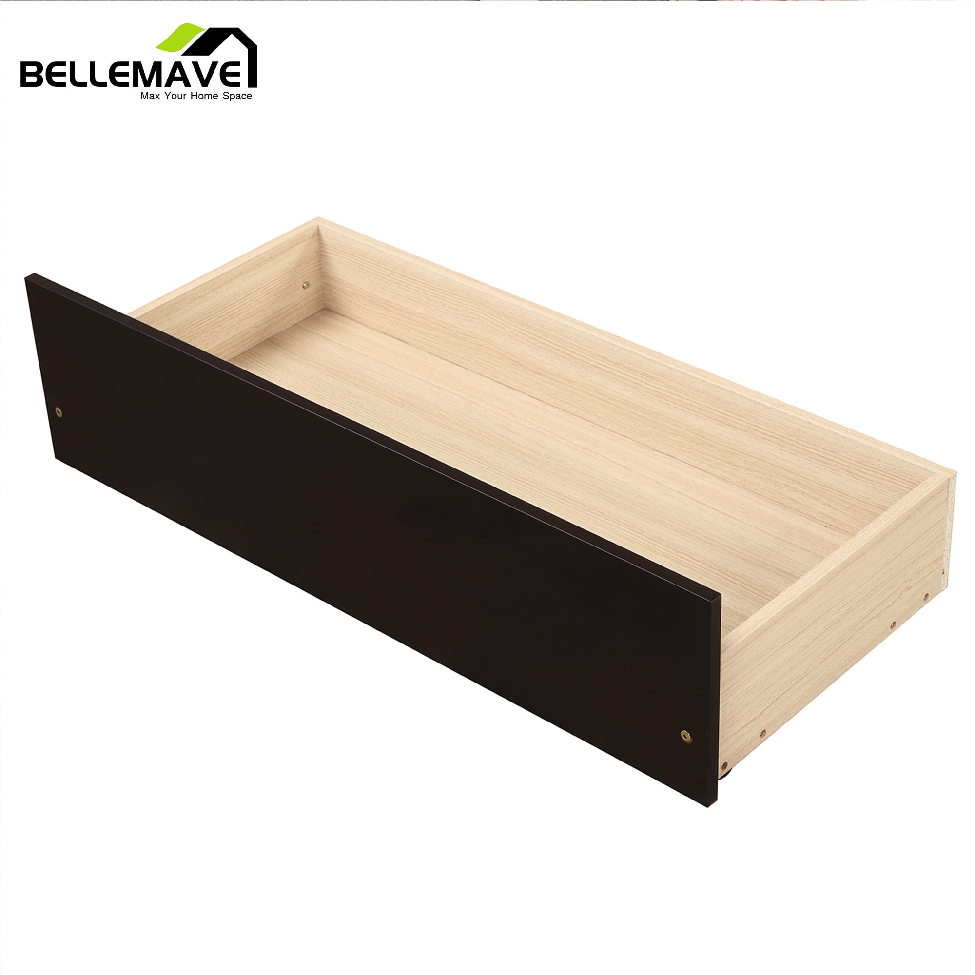 Twin Platform Bed Frame with Storage Drawer, Twin Bed Frames with Headboard and Slats, Twin Size Platform Bed Frame(Espresso)