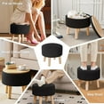 thumbnail image 4 of Ottoman with Storage, Small Foot Stool Ottoman with Legs, Velvet Foot Rest for Couch, Living Room and Bedroom - Black, 4 of 14