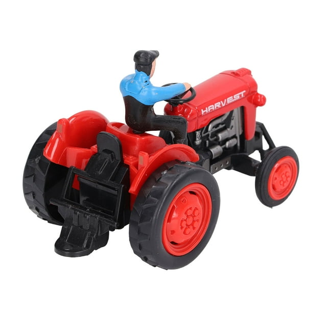 Kids Farm Vehicle Toys, Highly Simulation Creatively Role Play Plastic Farm Tractor Toy For Home Play For Above 3 Years Old Children Red