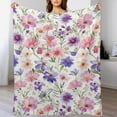 thumbnail image 4 of Floral Colorful Flower Throw Blanket for Women, Men & Kids - Super Soft Plush Blanket Throw Fleece Blanket Animal Blanket, 4 of 7