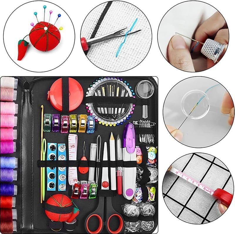 Sewing Set 230, piece sewing kit, Sewing Kits, Sewing Box, Suitable for beginners and professionals, Suitable for travel, home, school and as a DIY gift, Needles, Scissors, 41XL Spools of Thread