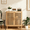 Oak, variant on Algherohein Modern Sideboard Buffet with Slatted Barn Doors, Wood Accent Storage Consol, TV Stand, Coffee Bar for Dining Room, Oak 2 Doors